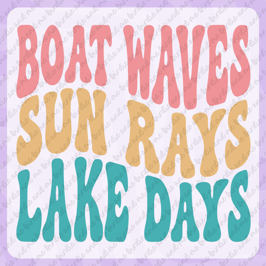 Boat Waves, Sun Rays, Lake Days