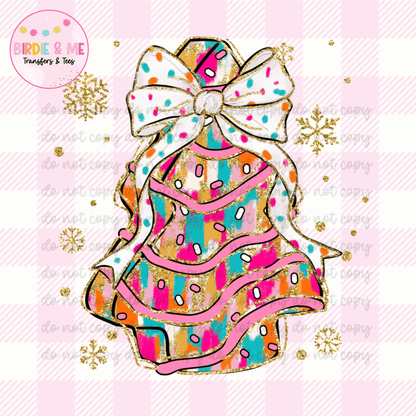 Preppy Christmas Tree Cake