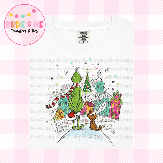 Green Man Christmas Scene